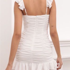 Sohni Ruffled and Ruched Dress in White